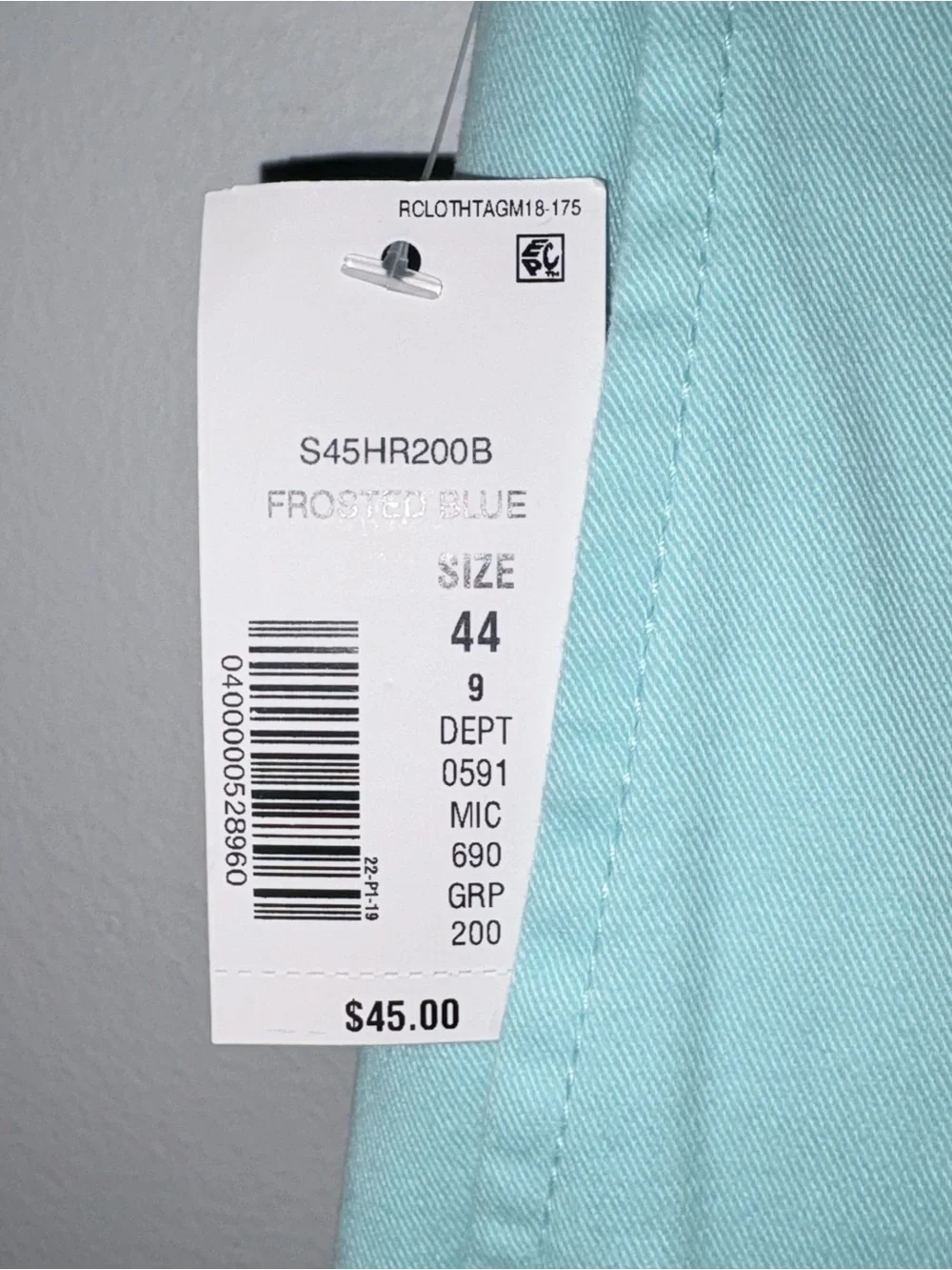 Roundtree & Yorke Mens Big & Tall Shorts 44 Frosted Blue Classic Fit NWT